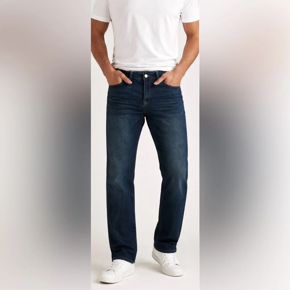True Religion Ricky Straight Jeans Mens 36x34 Dark Wash Flap Pocket NWT